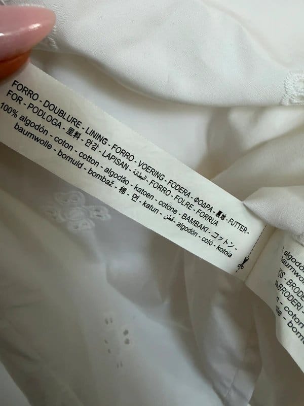 Zara White Broderie Anglaise Puff Sleeve Dress – Size L