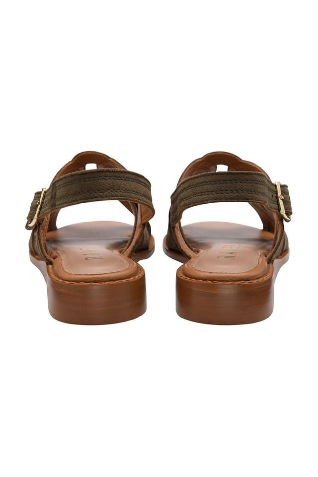 Ravel Ravel Women's 'Waren' Leather Ankle-Strap Sandals in Khaki - 3