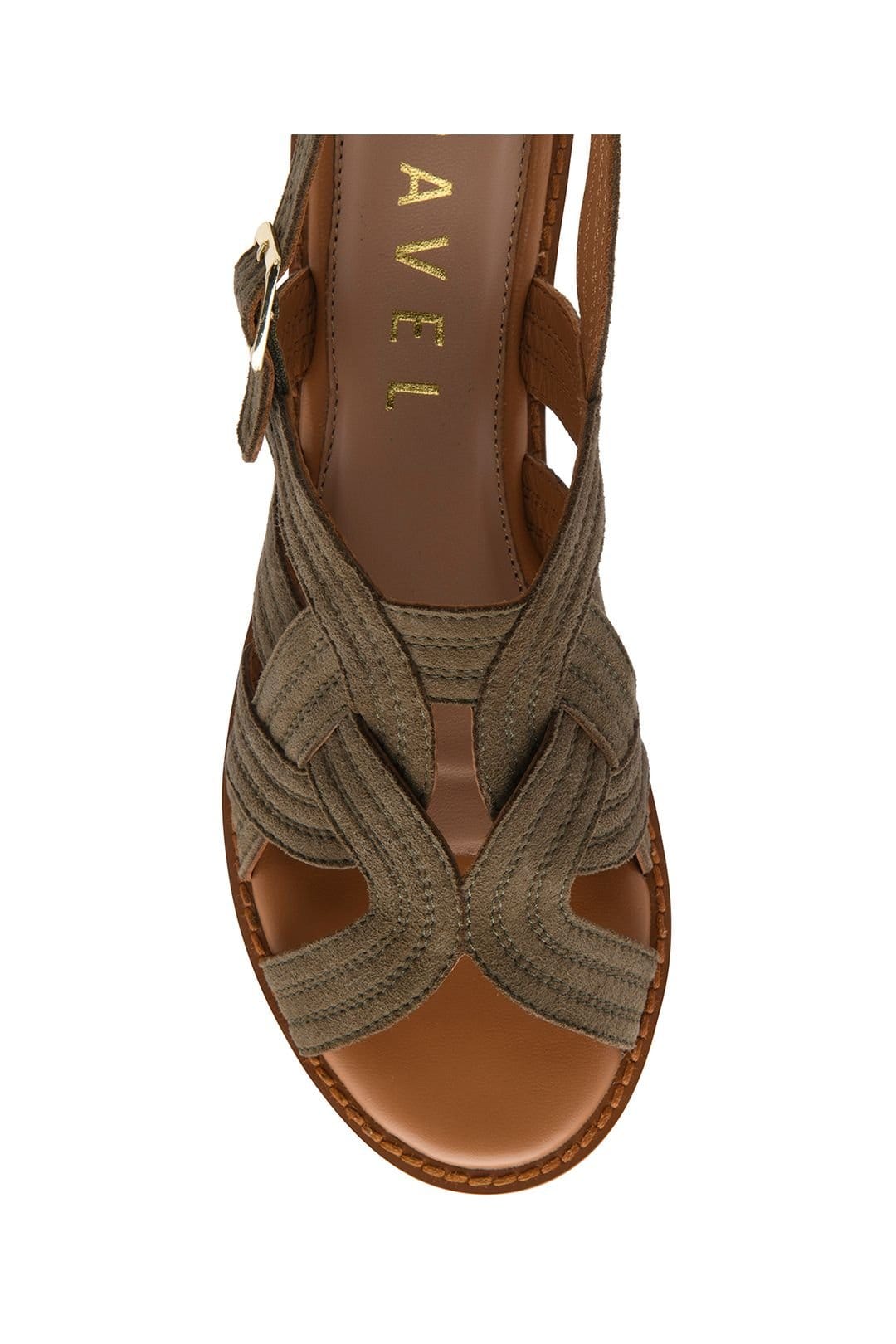 Ravel Ravel Women's 'Waren' Leather Ankle-Strap Sandals in Khaki - 4