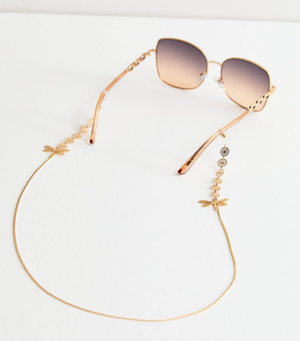New Look Gold Tone Dragonfly Sunglass Chain New Look