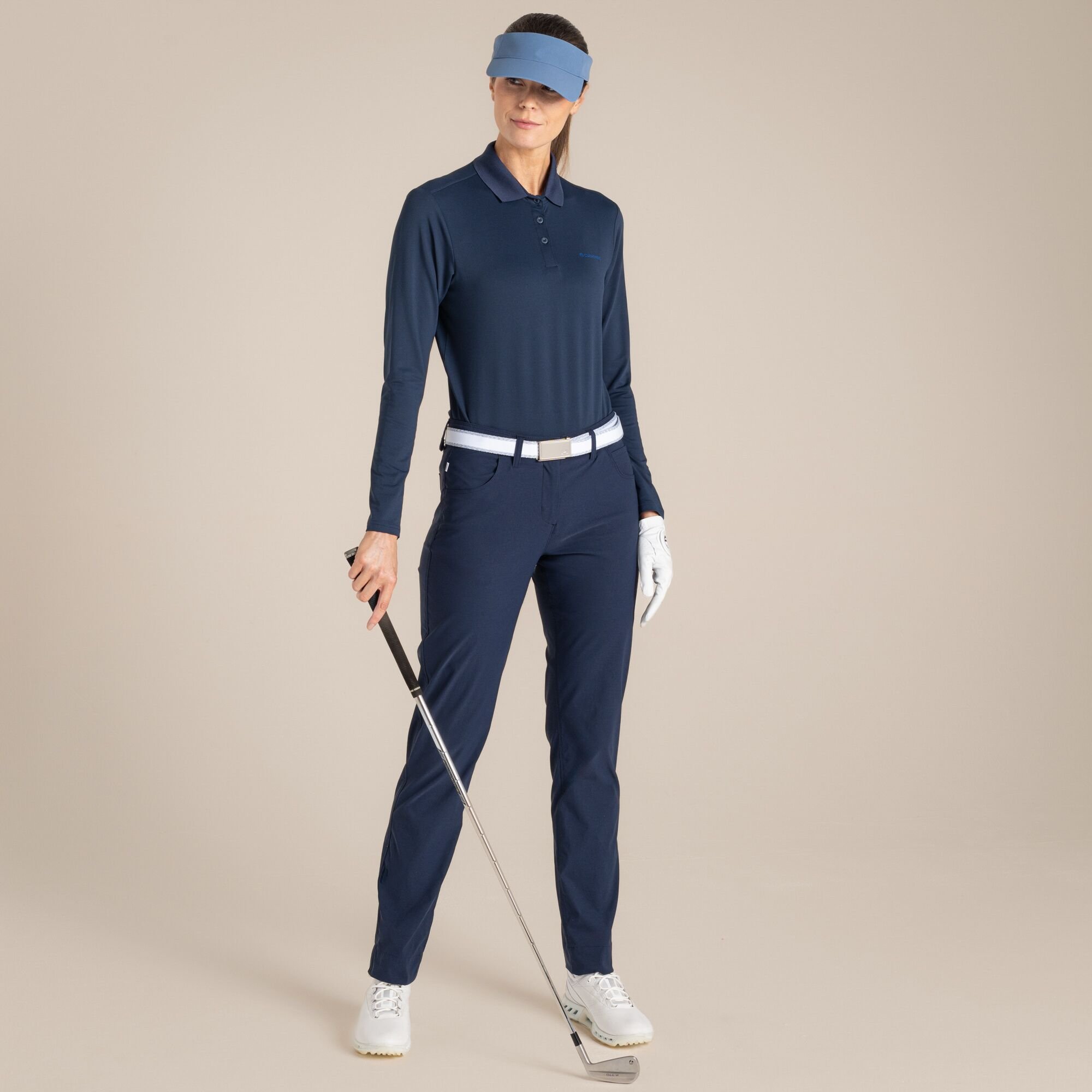 Craghoppers Craghoppers Women's NosiLife Thornbury Insect-Repellent Long Sleeved Golf Polo Shirt in Navy - 2