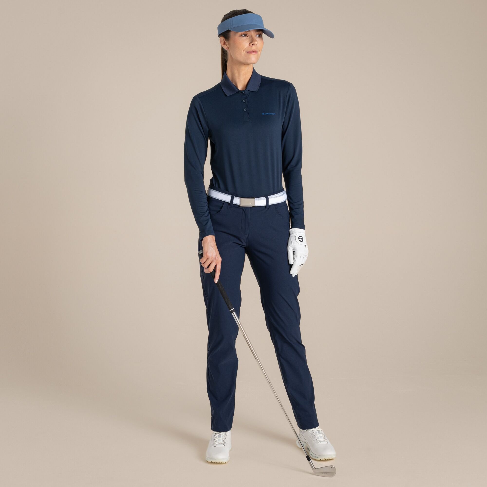 Craghoppers Craghoppers Women's NosiLife Thornbury Insect-Repellent Long Sleeved Golf Polo Shirt in Navy - 3