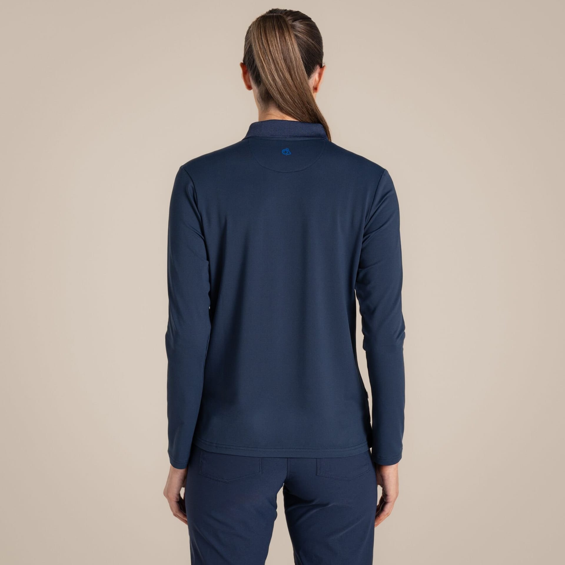 Craghoppers Craghoppers Women's NosiLife Thornbury Insect-Repellent Long Sleeved Golf Polo Shirt in Navy - 4