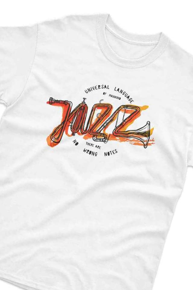 Bad Zebedee Bad Zebedee Men's Jazz Universal Language Of Mankind T-Shirt in White - 3