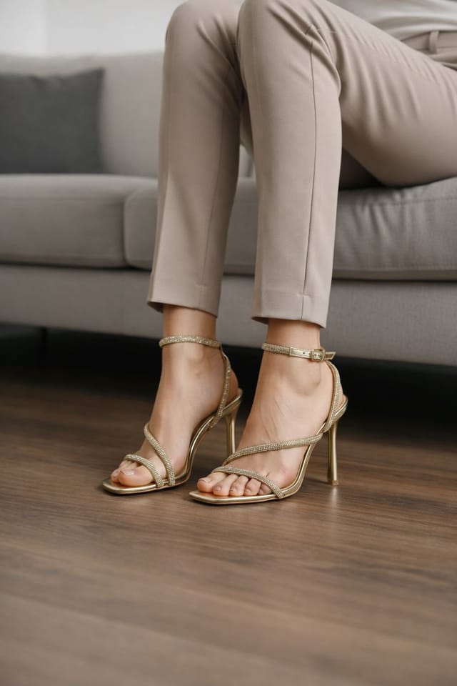 Truffle Collection Truffle Collection Women's Heeled Sandals Buckle Polyurethane Stiletto Summer Shoes in Gold - 2