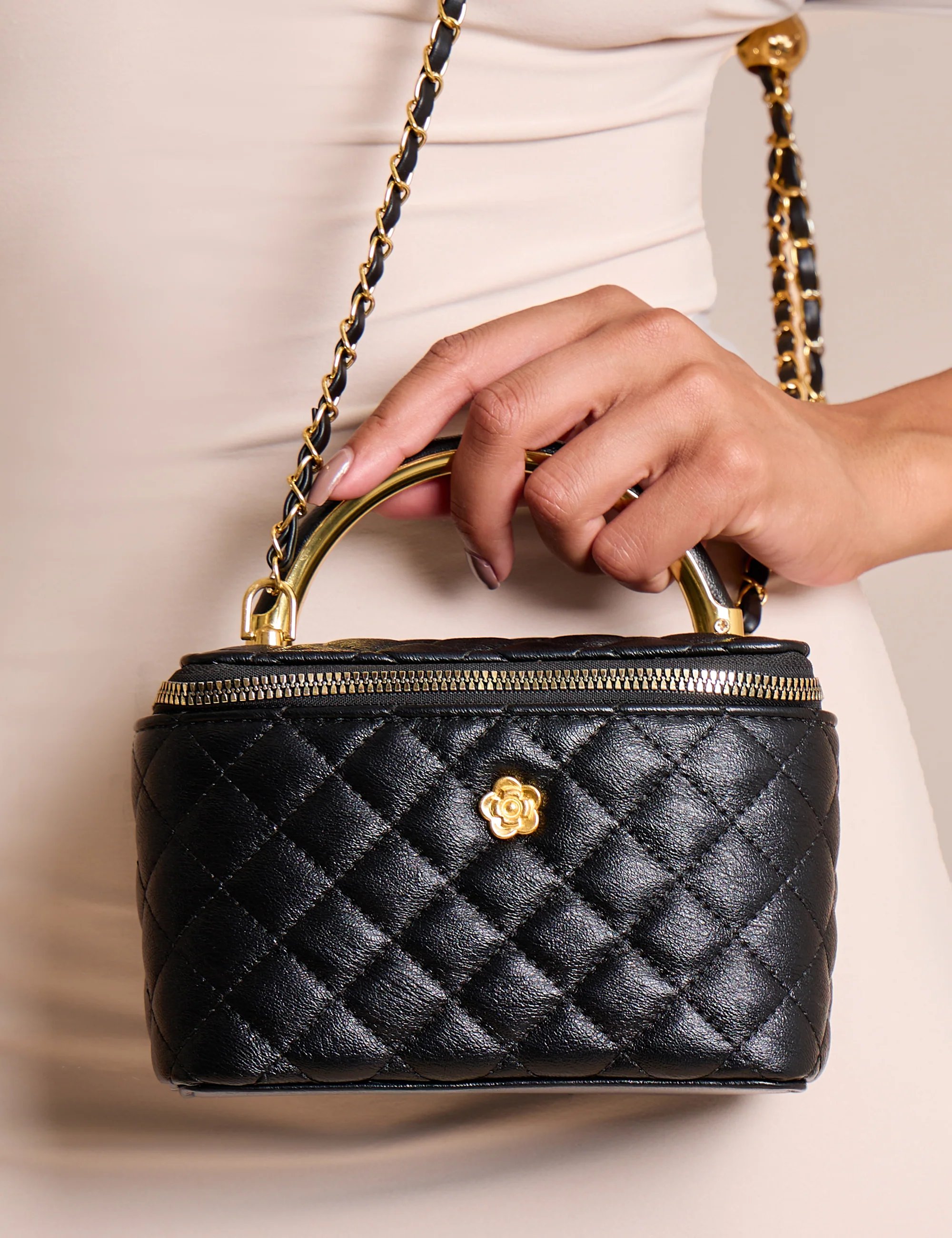 Public Desire The Florence Top Handle Quilted Vanity Bag Black - 2