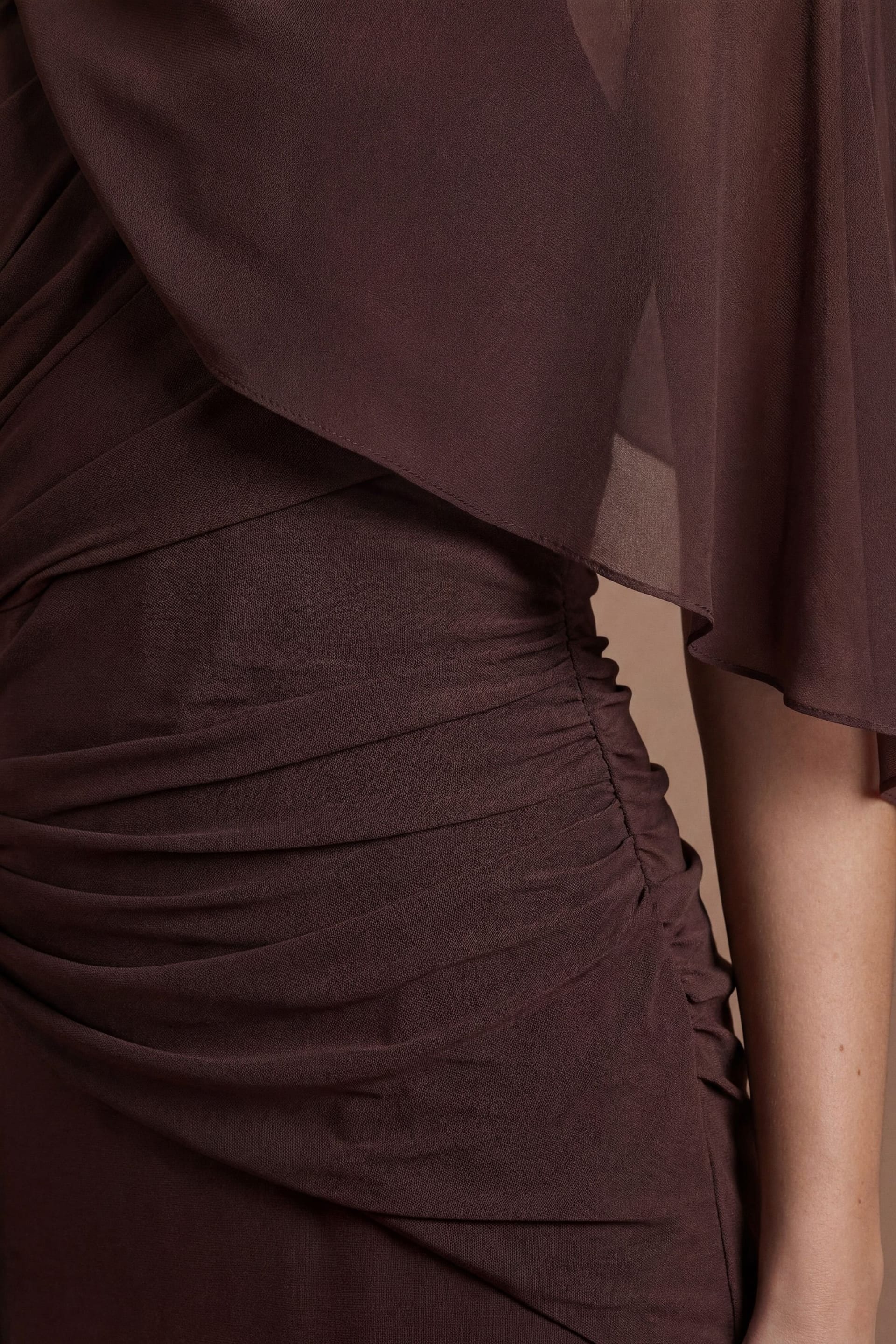 Coast Coast Women's High Neck Drape Contour Collective Bridesmaid Dress in Espresso - 4