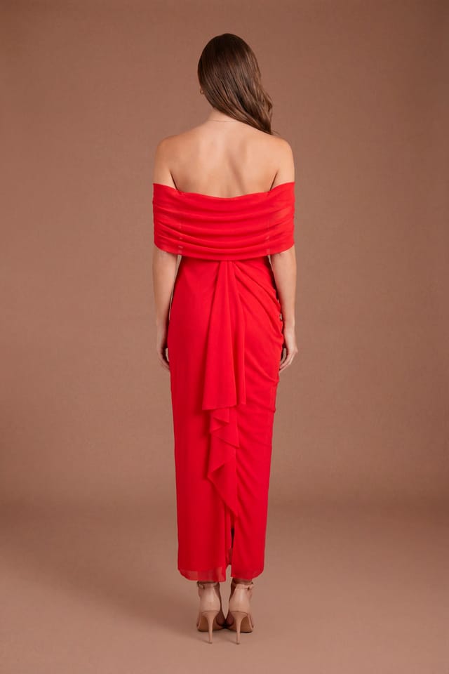 Coast Coast Women's Contour Collective Shawl Back Two In One Maxi Dress in Red - 3