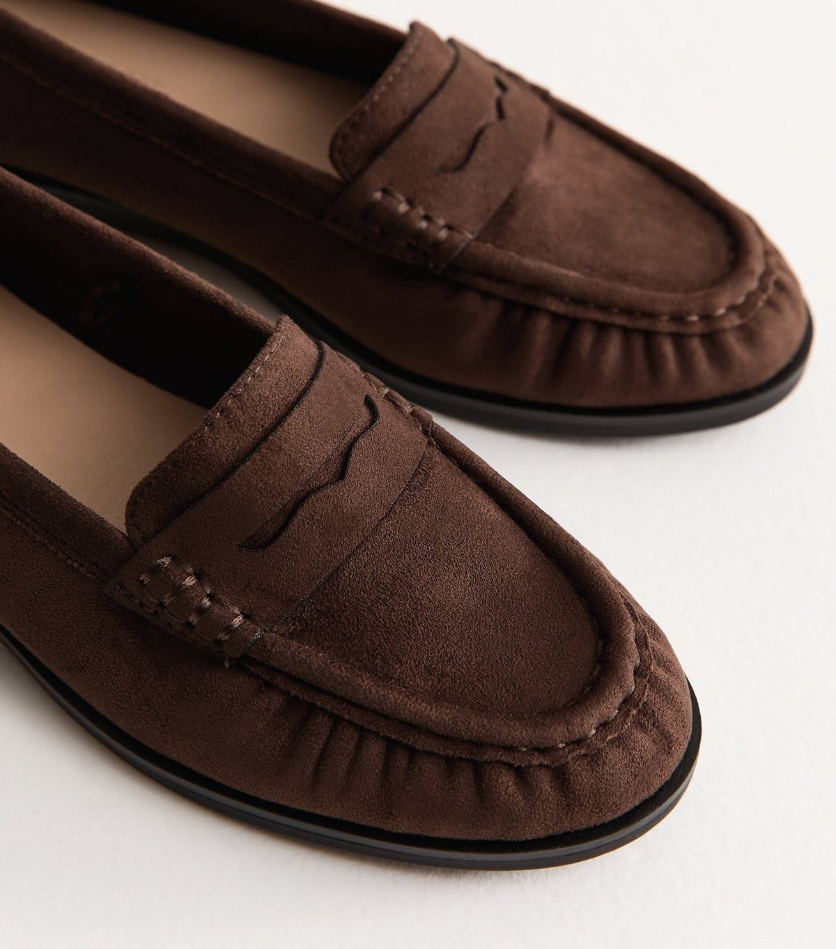 New Look Women's Brown Faux Suede Loafer Vegan New Look - 4