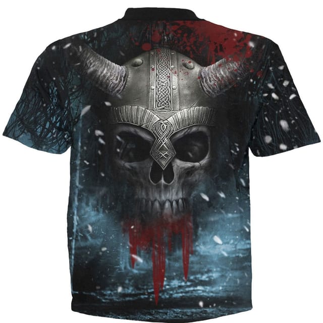 Spiral Direct Spiral Direct Men's Viking Wrap All-Over Print T-Shirt in Black - 2