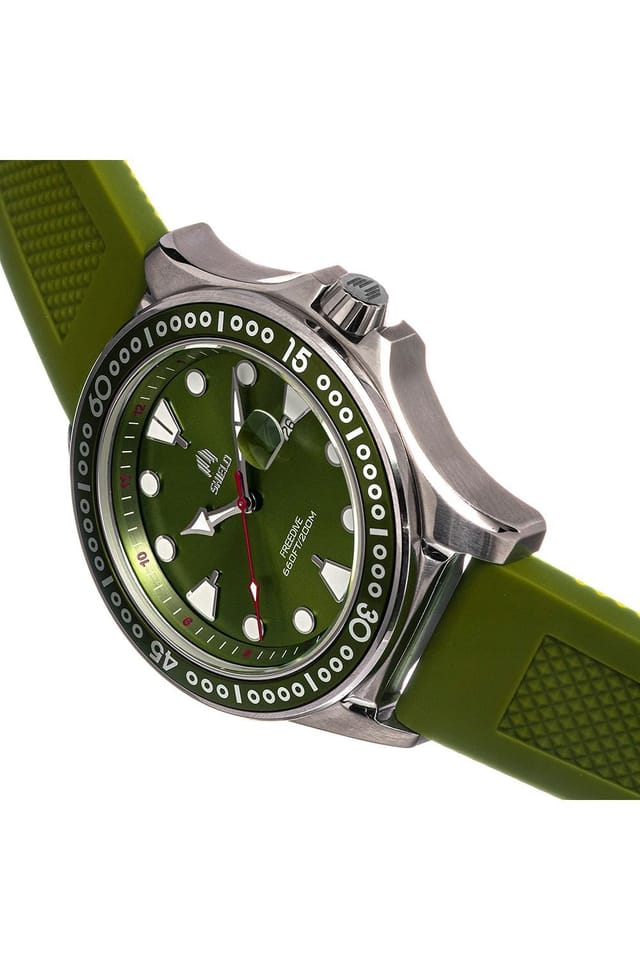 Shield Shield Men's Freedive Strap Watch with Date in Green - 3