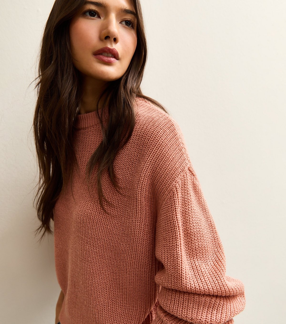 New Look Women's Pink Ribbed Crew Neck Knit Jumper New Look - 3