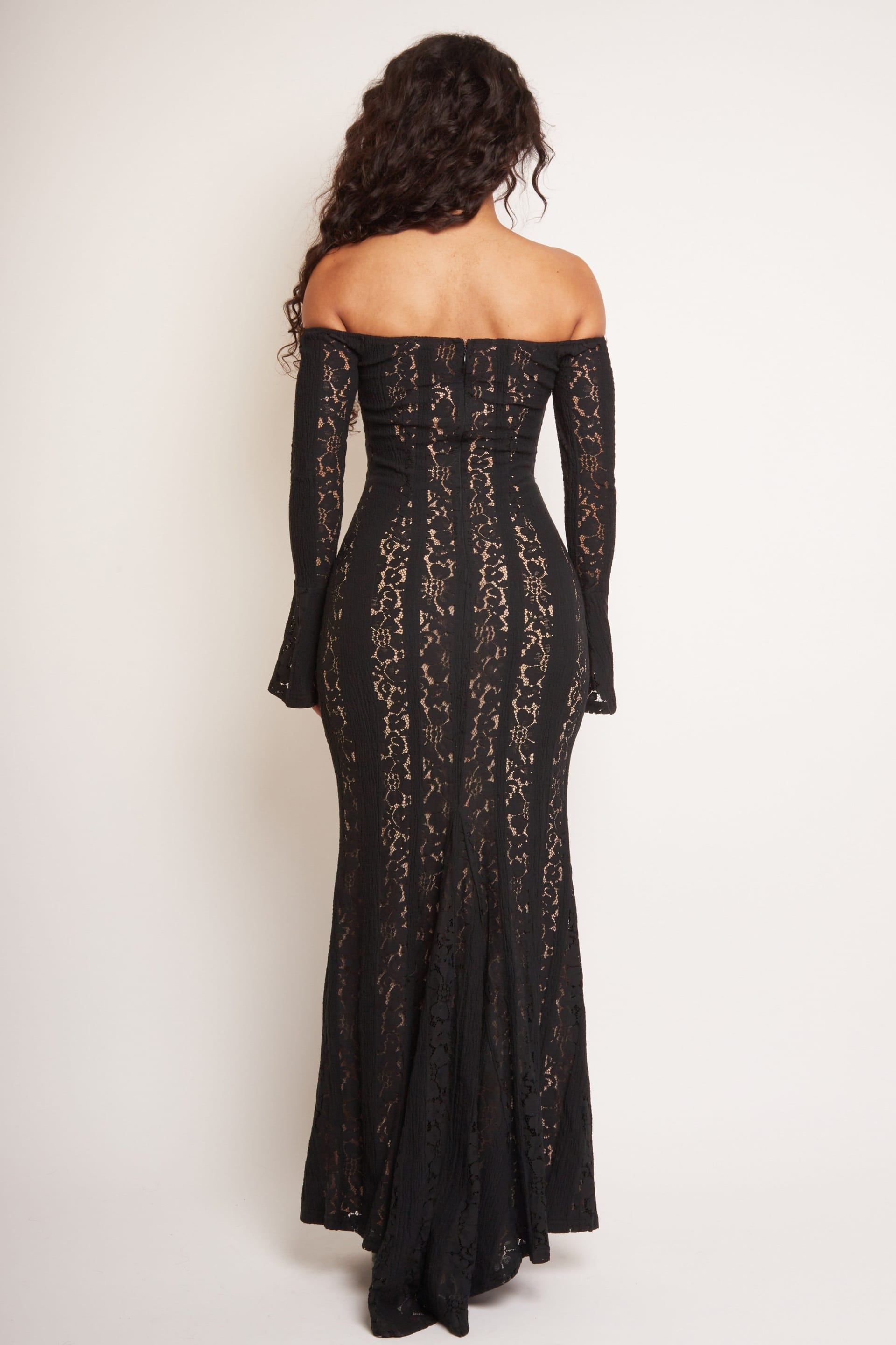 Jaded Rose Jaded Rose Women's Bretty Black Lace Off-Shoulder Floral Maxi Dress - 4