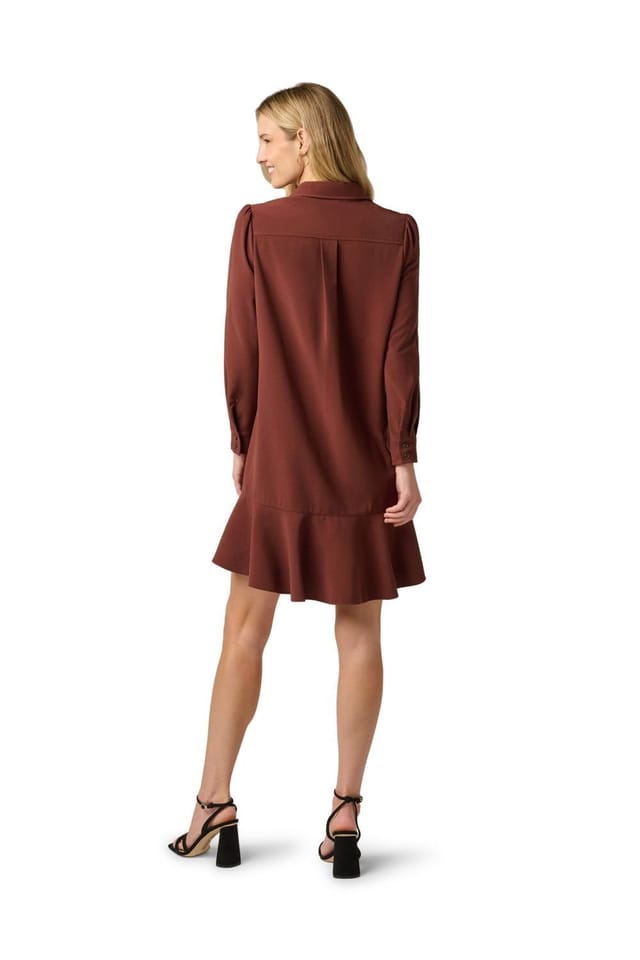 Adrianna Papell Adrianna Papell Women's Pull Over Shirt Dress in Brown - 3