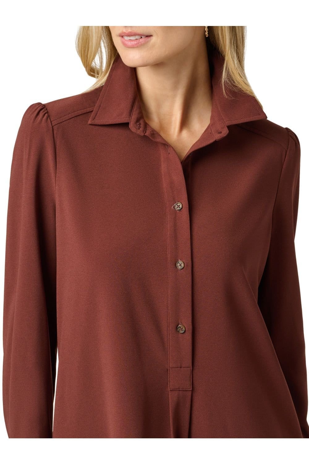 Adrianna Papell Adrianna Papell Women's Pull Over Shirt Dress in Brown - 4