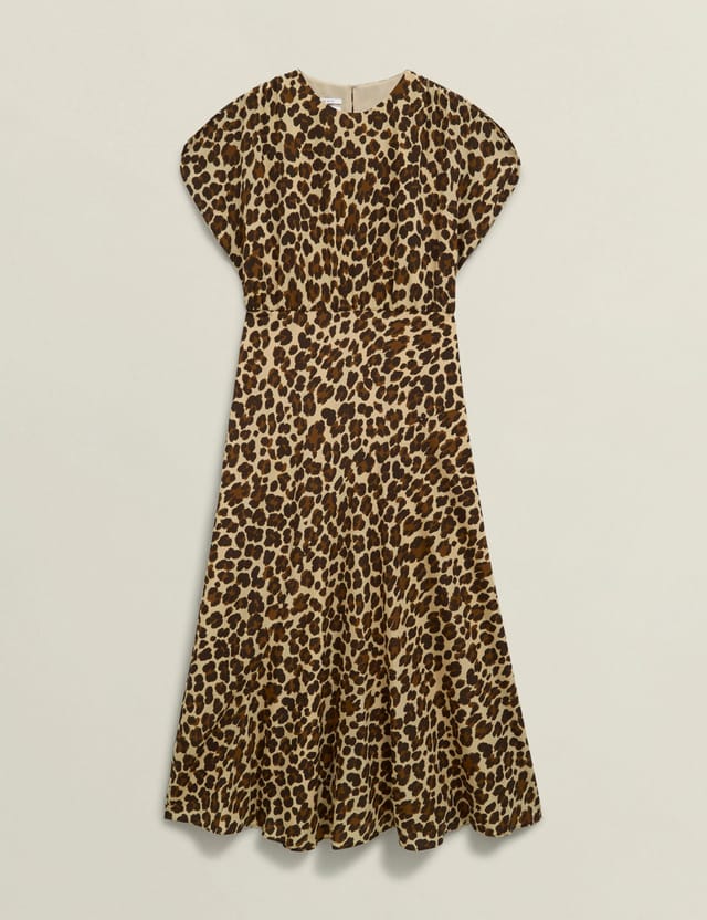 Hobbs London Hobbs London Women's Hampton Short Sleeve Printed Silk Dress in Fawn - 2