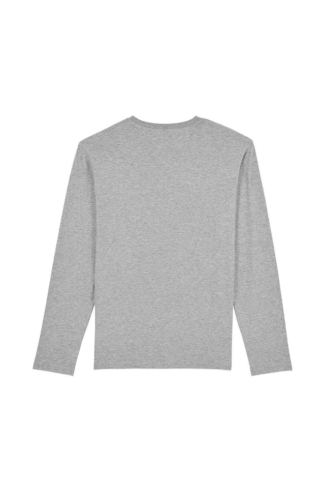 British Boxers British Boxers Men's "Grey Marl" Cotton Jersey Long Sleeve Top in Light Grey - 3