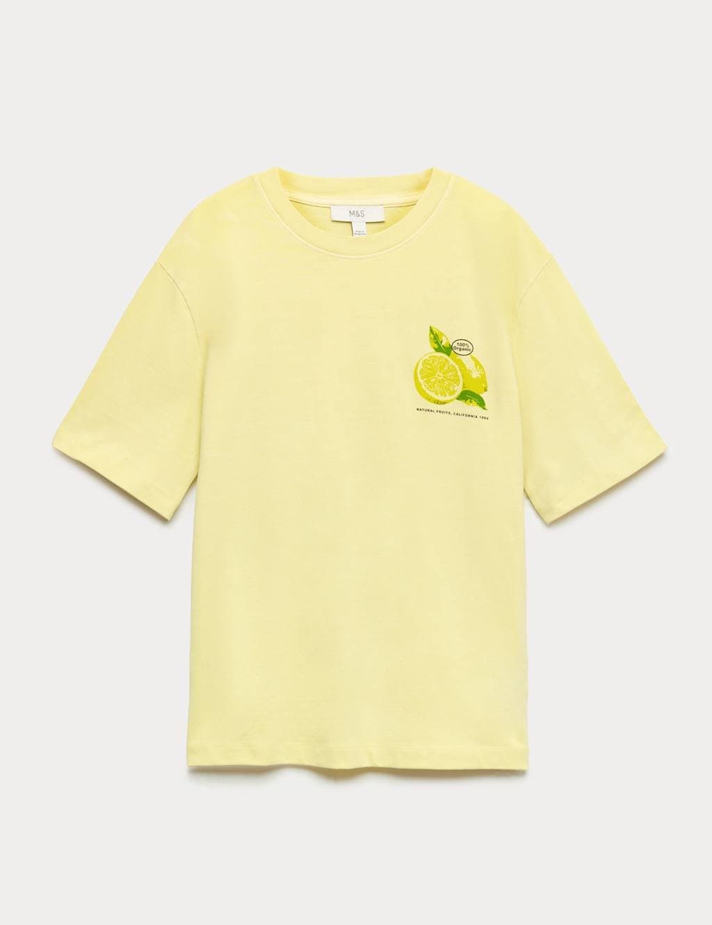 Marks & Spencer M&S Graphic Oversized T-Shirt in Yellow Mix