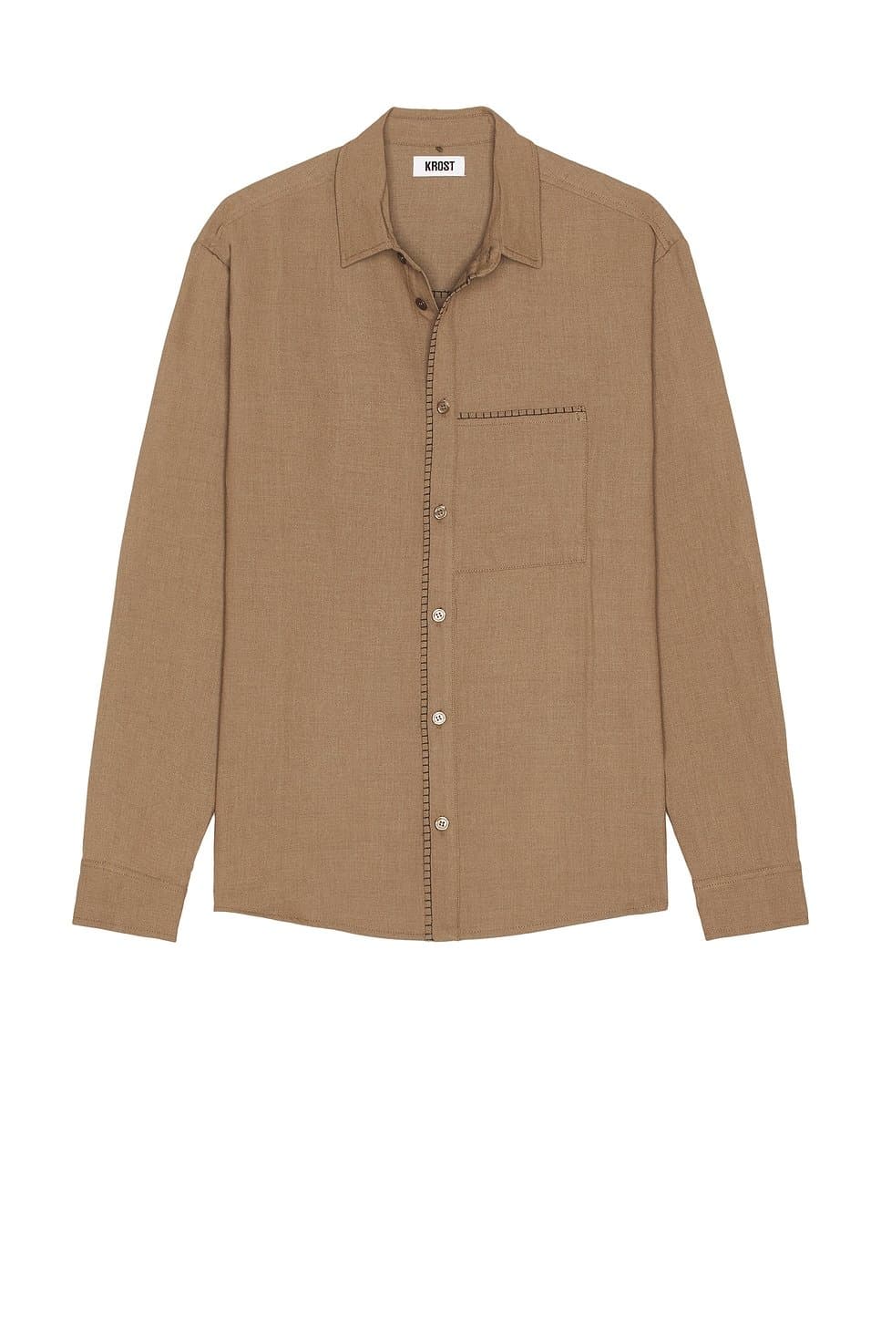 revolve Revolve Blanket Stitch Shirt in Demitasse