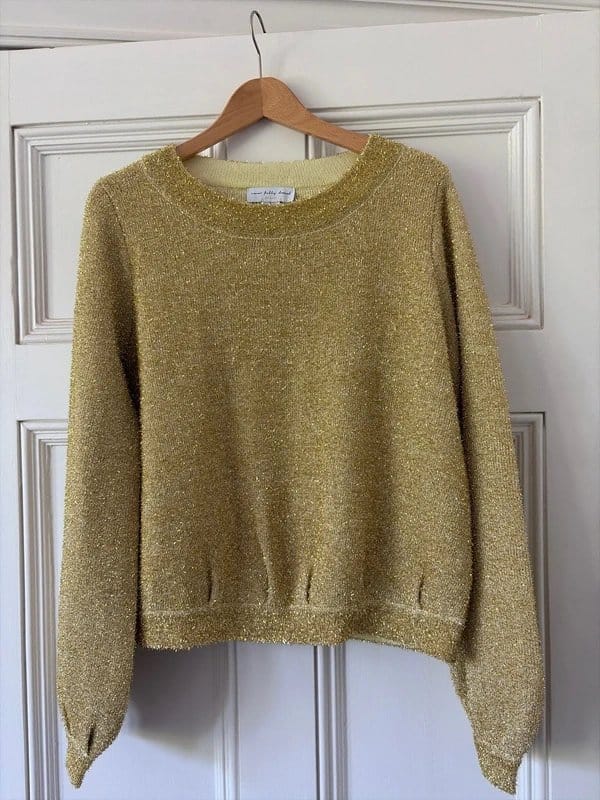 Never Fully Dressed Gold Sparkly Jumper