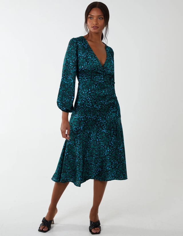 Blue Vanilla Wrap Front Midi Dress - 2