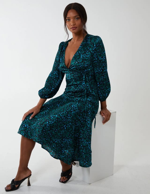 Blue Vanilla Wrap Front Midi Dress - 3