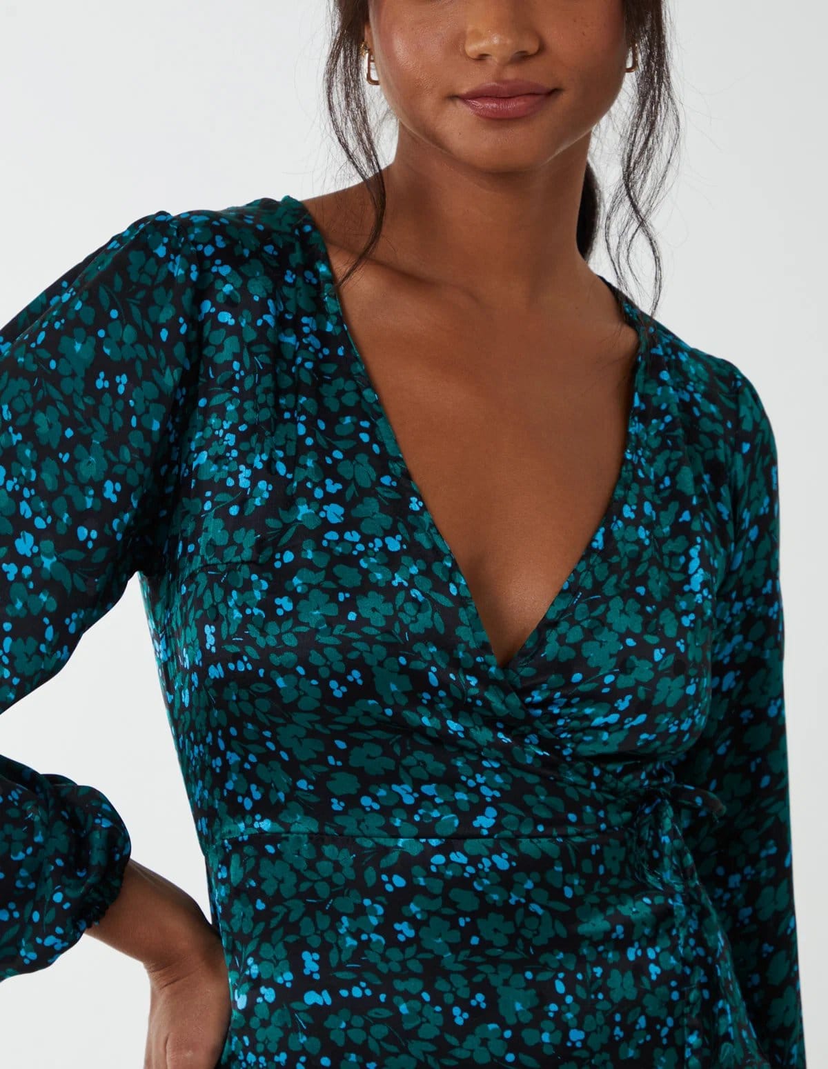 Blue Vanilla Wrap Front Midi Dress - 4