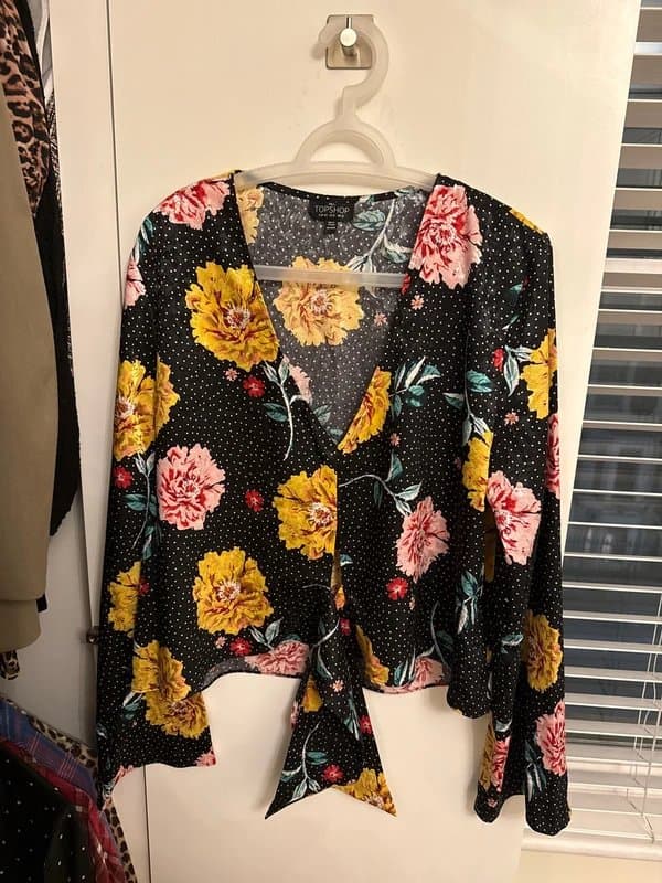 Topshop Floral tie Topshop top