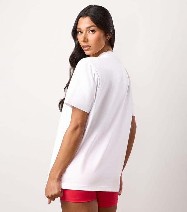 Gym King Women's White Logo Applique T-Shirt Gym King New Look - 3