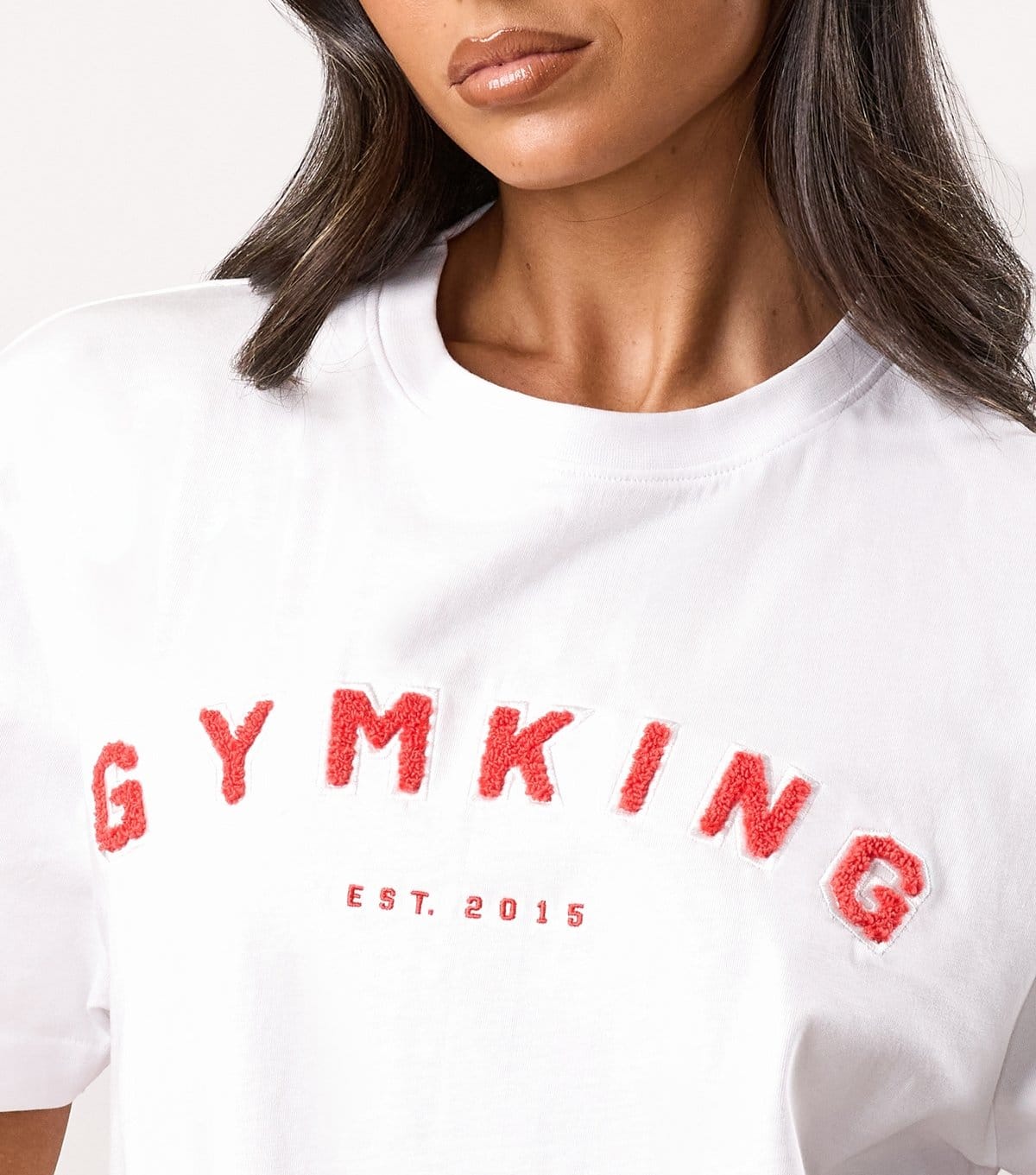 Gym King Women's White Logo Applique T-Shirt Gym King New Look - 4