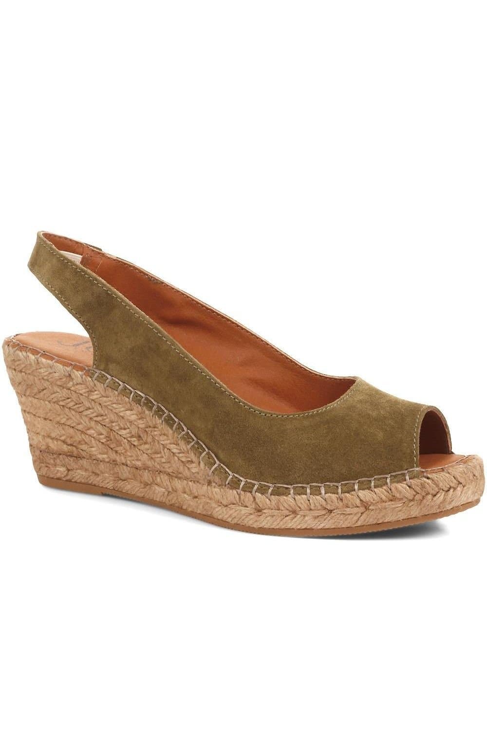 Jones Bootmaker Jones Bootmaker Women's Rosanna Slingback Wedges in Khaki