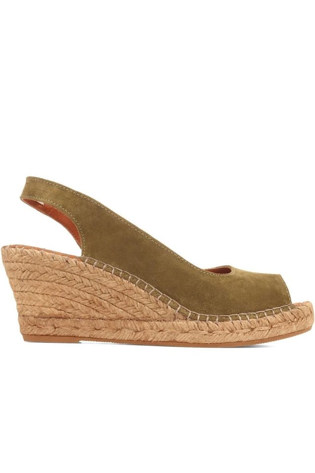 Jones Bootmaker Jones Bootmaker Women's Rosanna Slingback Wedges in Khaki - 2