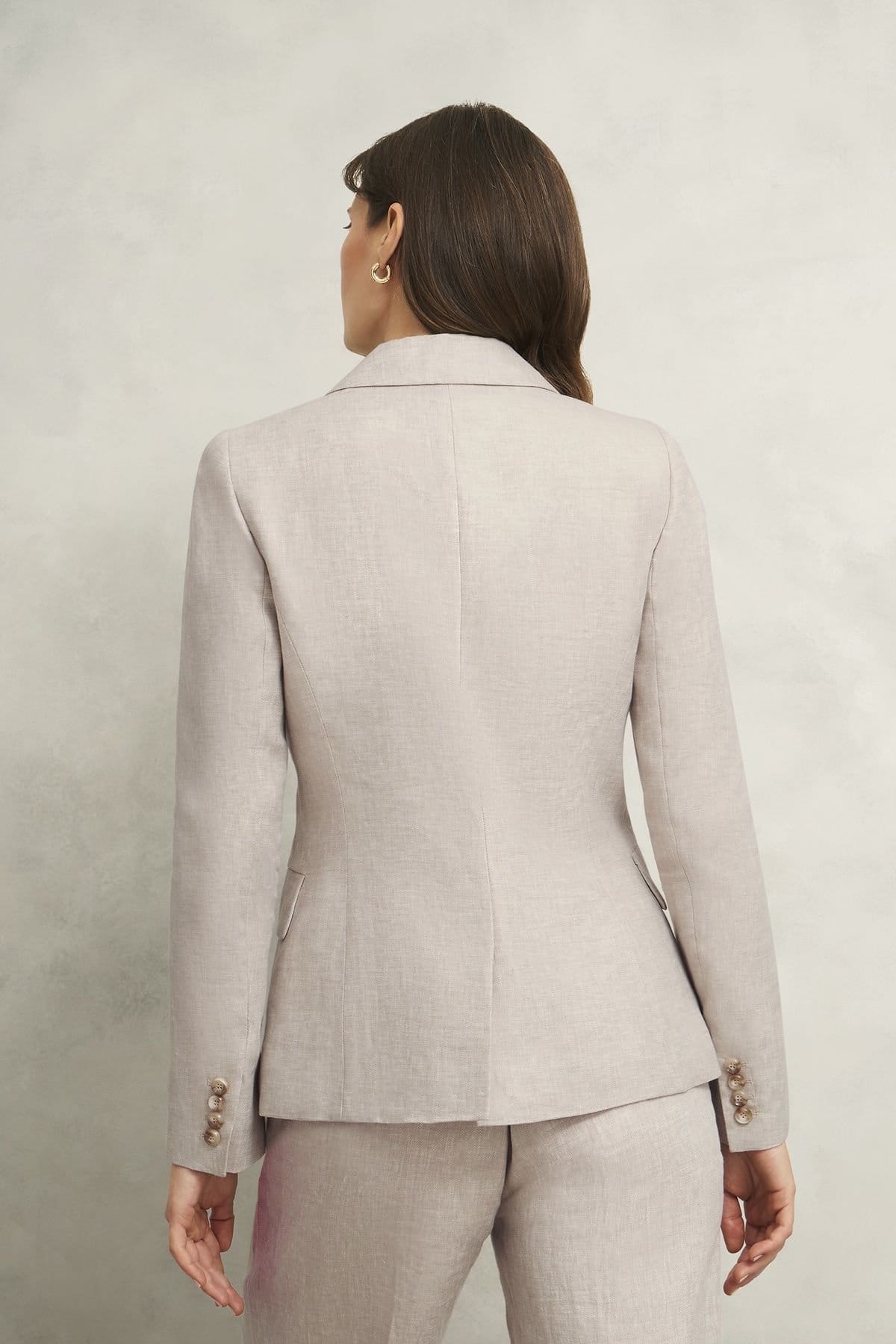Hobbs London Hobbs London Women's Alessia Double-Breasted Linen Blazer in Light Stone - 4