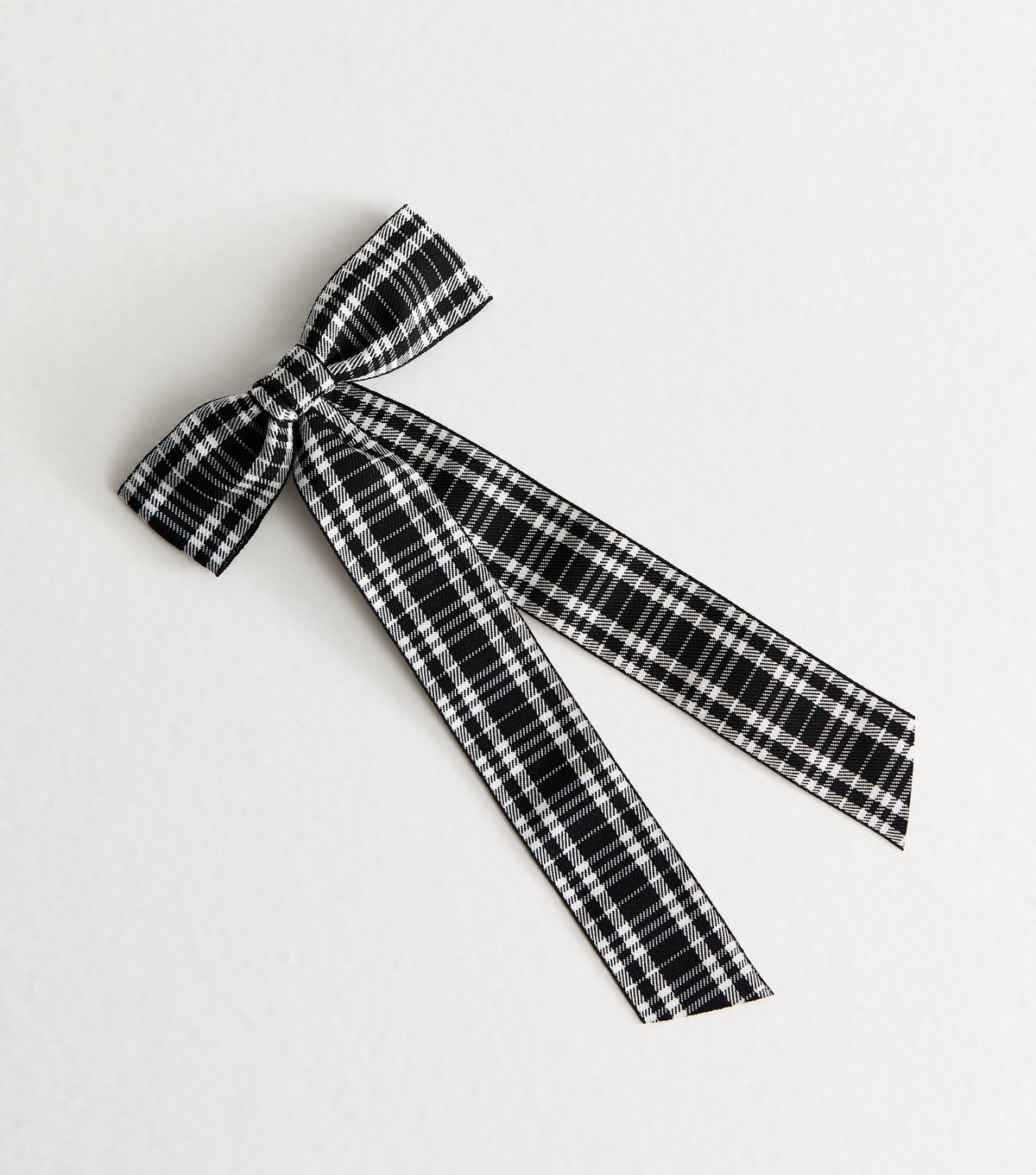 New Look Black Check Ribbon Bow Hair Clip New Look - 2
