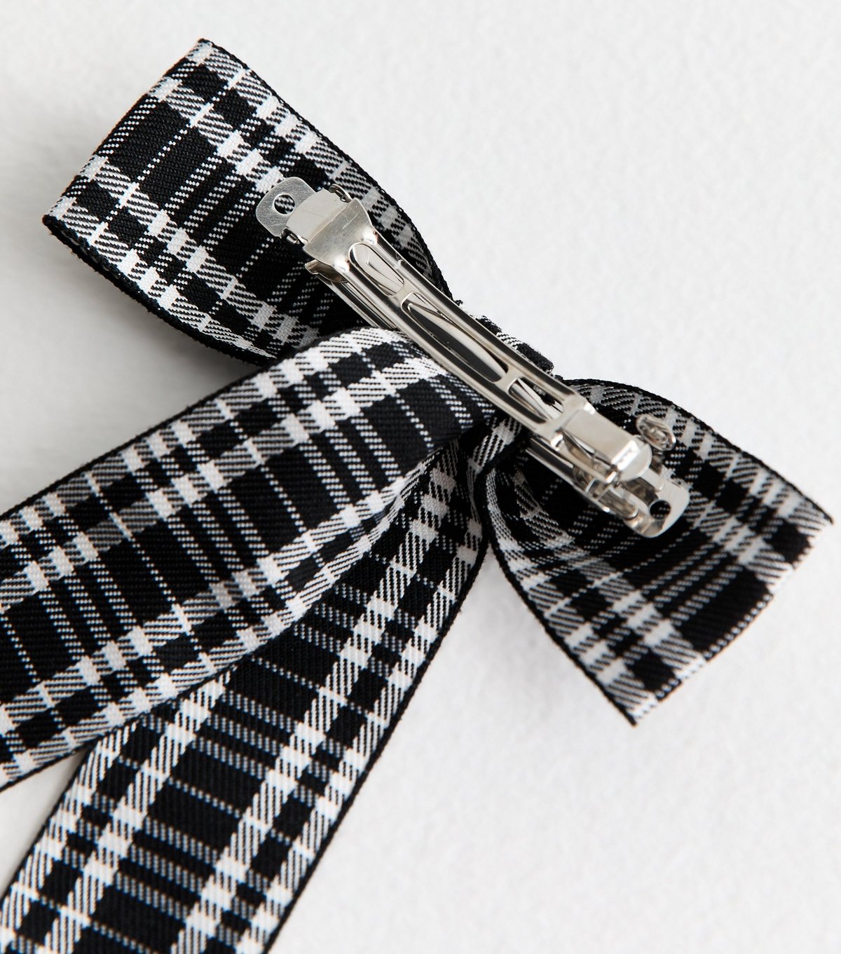 New Look Black Check Ribbon Bow Hair Clip New Look - 3