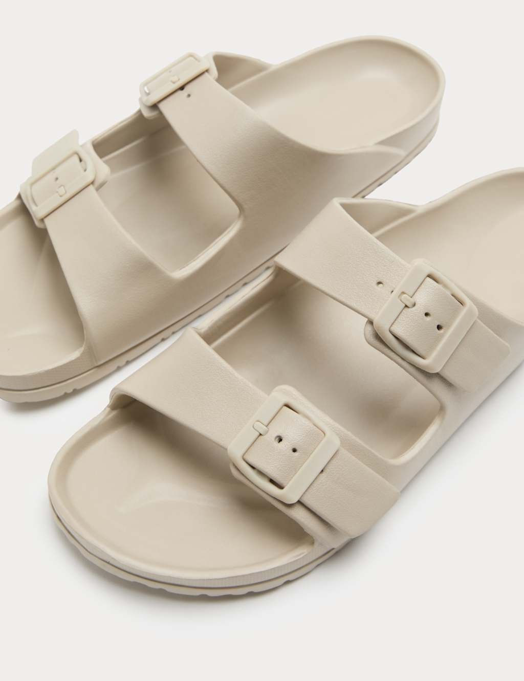 Marks & Spencer M&S Moulded Footbed Two Strap Slider Sandals Stone - 2