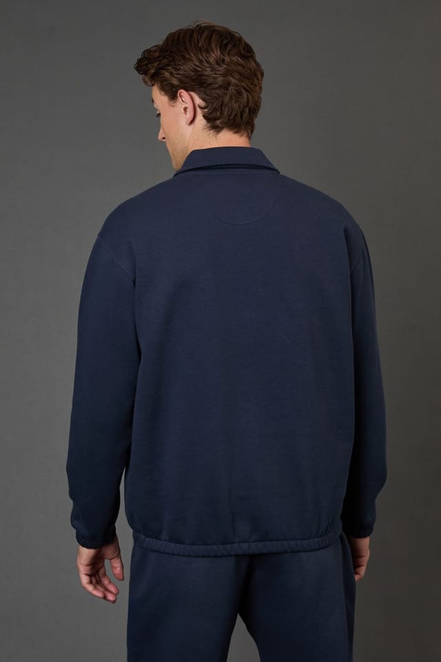 Burton Burton Men's Navy Half Zip Neck Jersey Jumper - 3