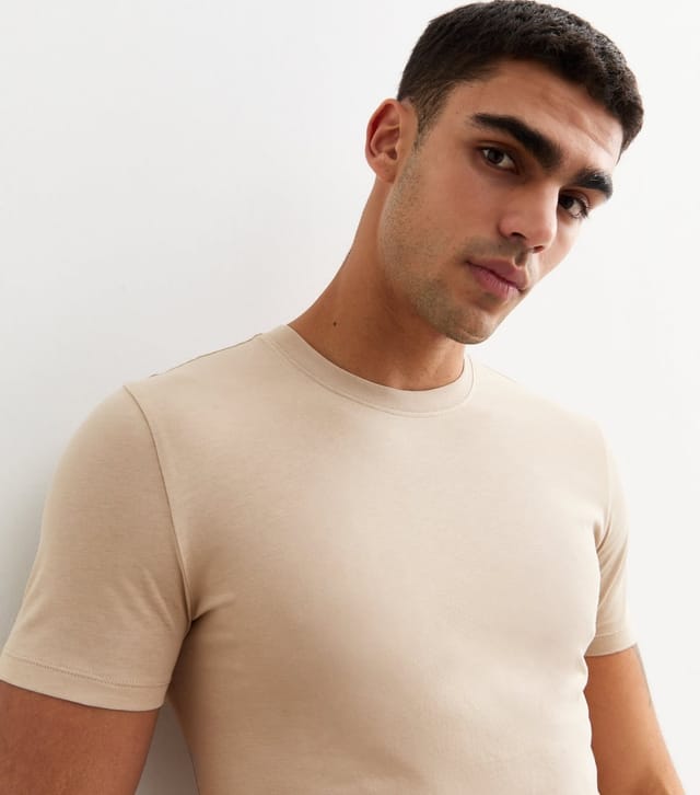 New Look Men's Stone Muscle Fit T-Shirt New Look - 2