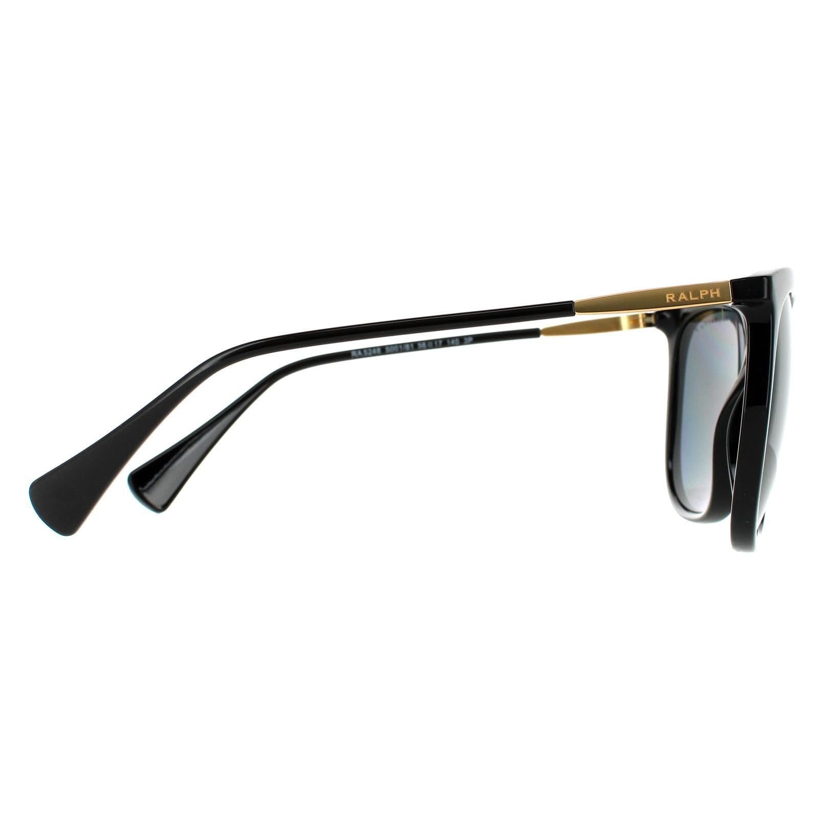 Ralph by Ralph Lauren Ralph by Ralph Lauren Women's Butterfly Shiny Black Dark Grey Polarized RA5248 Sunglasses - 4
