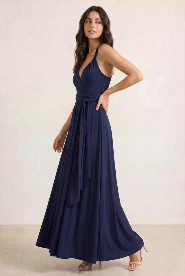 Style Cheat Style Cheat Women's Multi-way Slinky Maxi Dress / Navy - 3