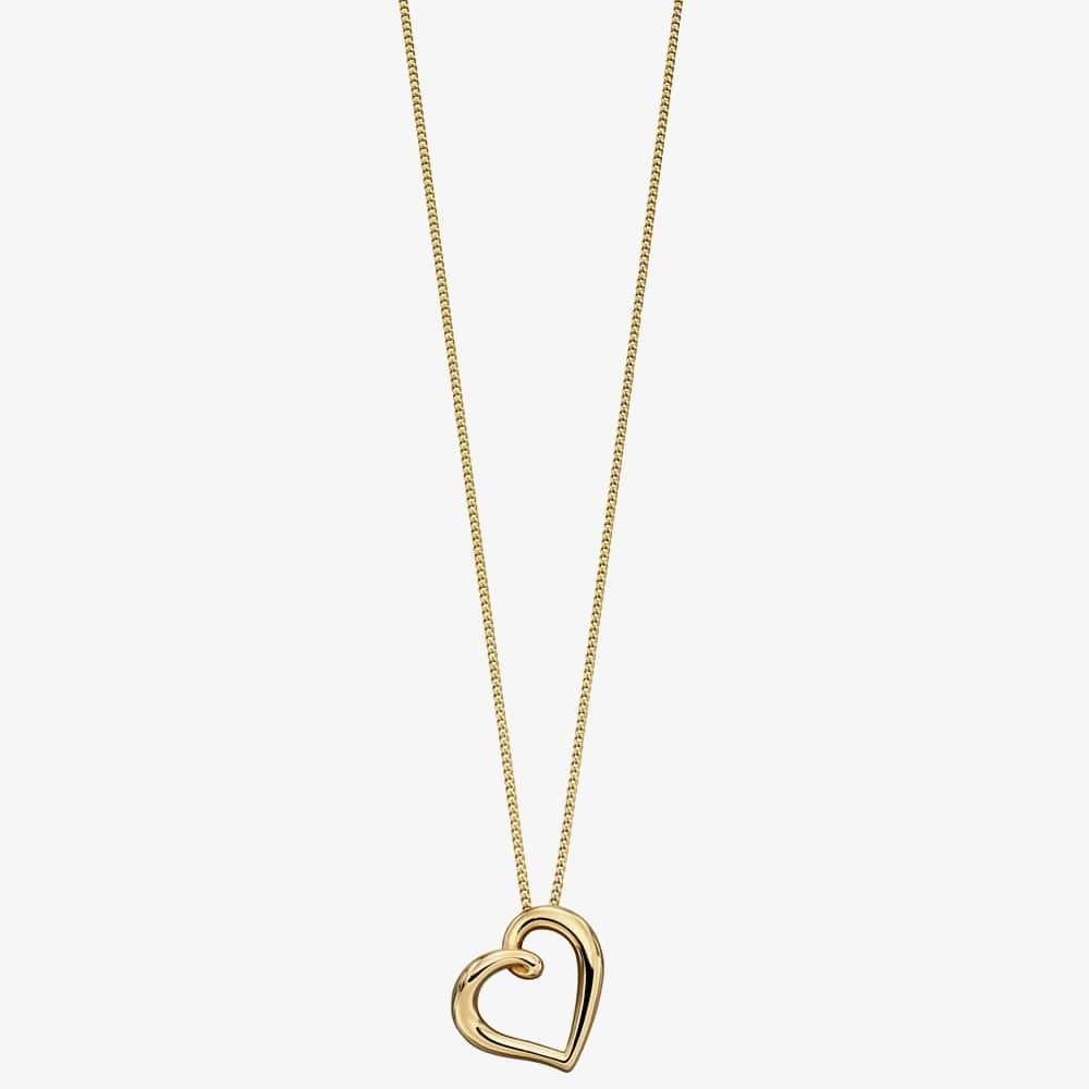 T.H.Baker T.H.Baker Gold Open Heart Pendant Necklace
