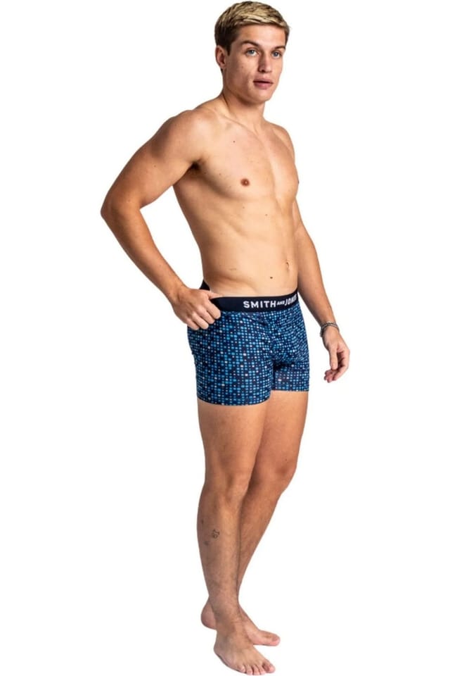 Smith & Jones Smith & Jones Men's Zyden Assorted Designs Boxer Shorts (Pack of 7) in Dark Blue - 2