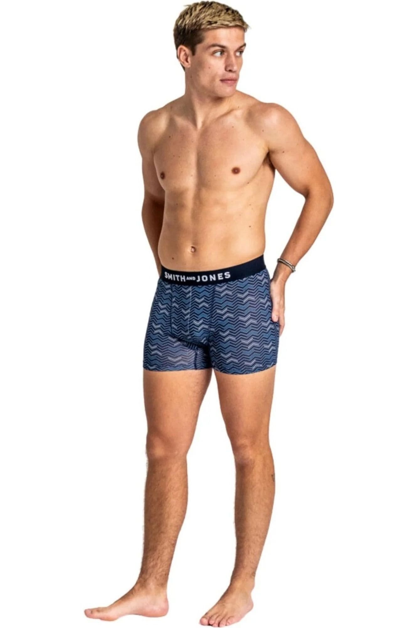 Smith & Jones Smith & Jones Men's Zyden Assorted Designs Boxer Shorts (Pack of 7) in Dark Blue - 4