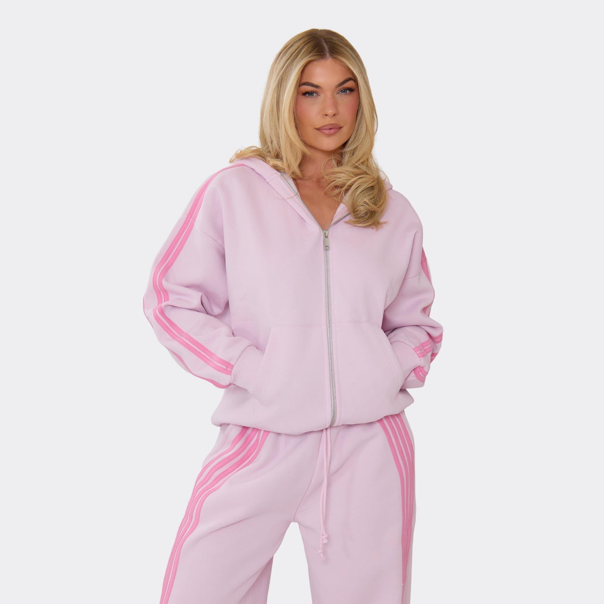 EGO EGO Pink Heavyweight Oversized Zip-Up Jacket