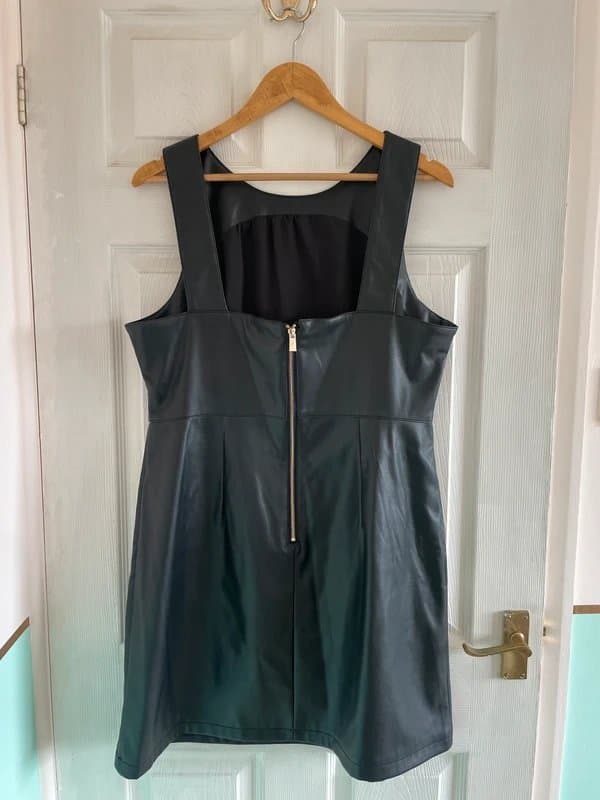 Never Fully Dressed Faux Leather Pinafore Dress