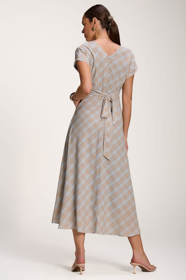 Jolie Moi Jolie Moi Women's Check Print Maxi Dress - 2