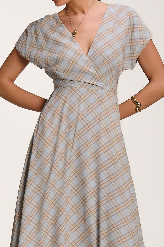 Jolie Moi Jolie Moi Women's Check Print Maxi Dress - 3
