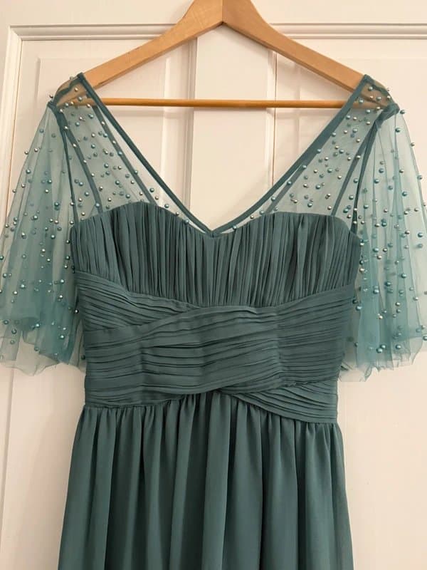 Little Mistress Gorgeous Teal Mesh Midaxi