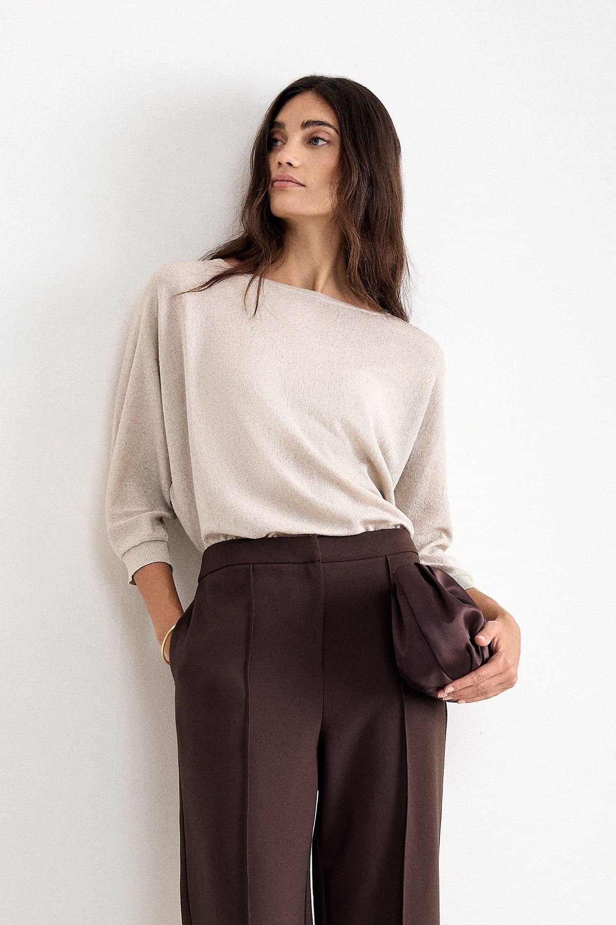 Phase Eight Phase Eight Women's Sequin Cristine Knit Jumper in Metallic Gold