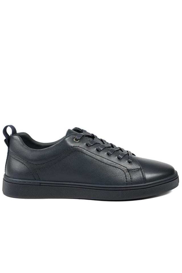 Jones Bootmaker Jones Bootmaker Men's Salvador Leather Lace Up Trainers in Navy - 2